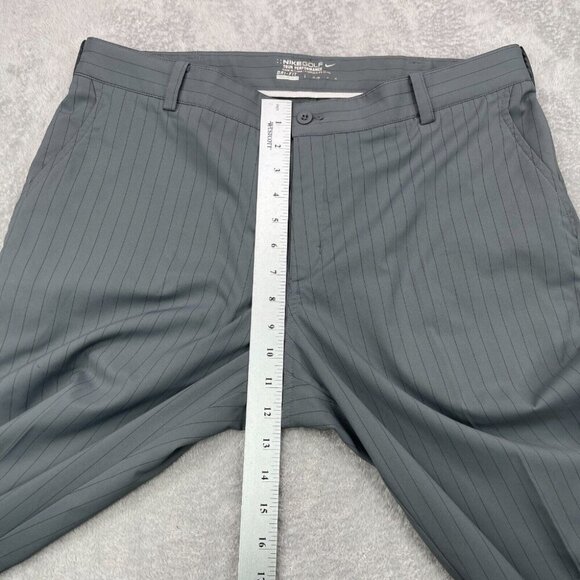 Nike Tour Performance Golf Pants Mens 35x28 Gray Pinstripe Stretch Straight Leg - Picture 14 of 15
